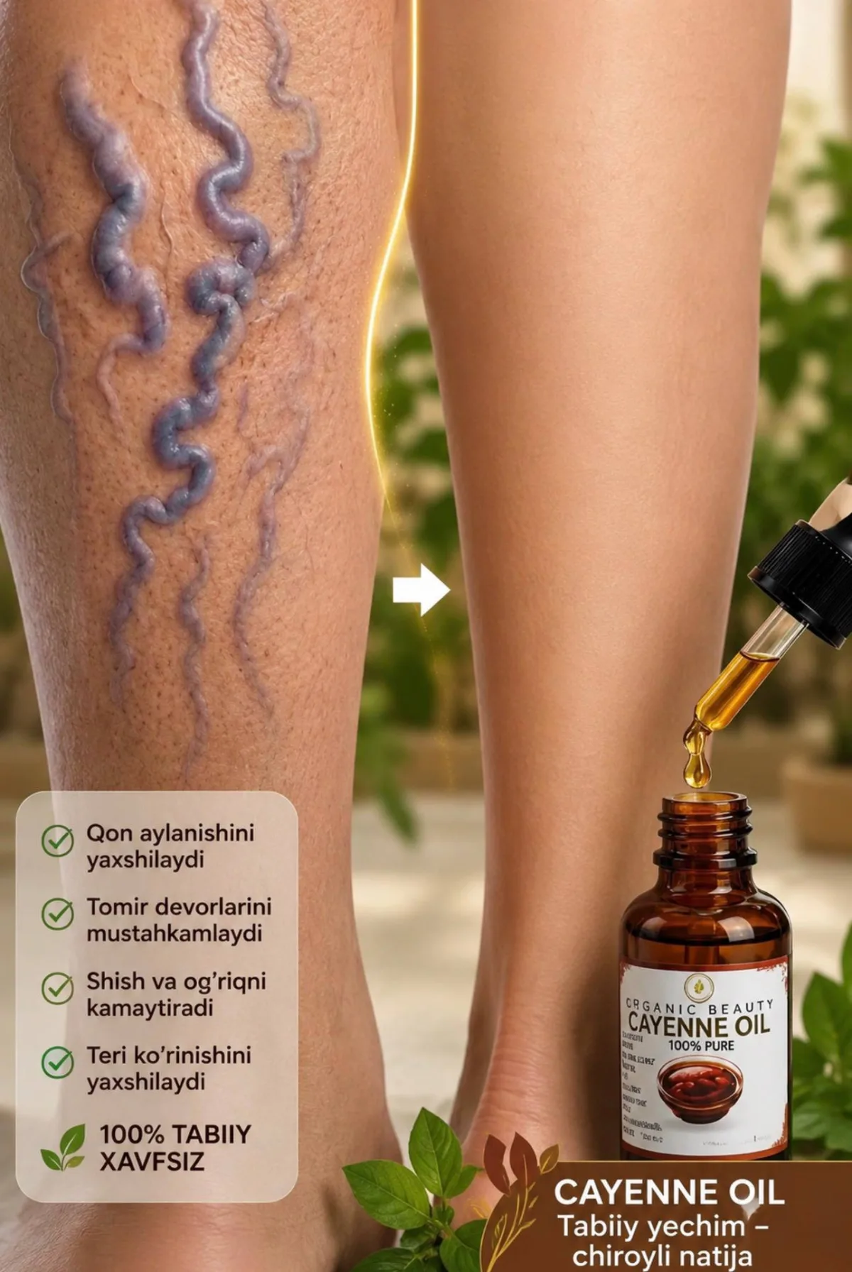 Cayenne oil oyoqlar uchun