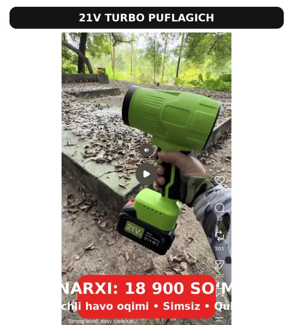 21V TURBO KUCHLI PUFLAGICH turbo fen