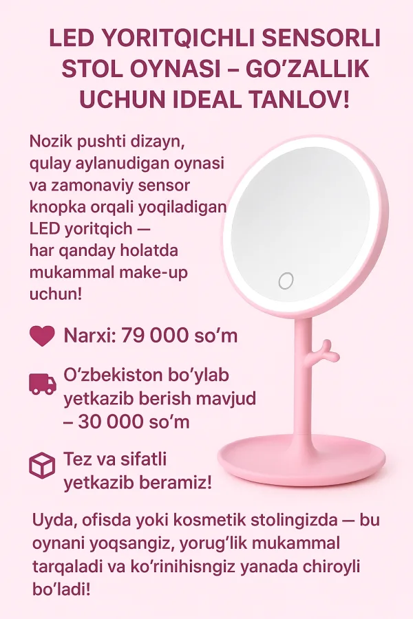 Led yoritqichli stol oynasi